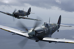 Battle of Britain Memorial Flight (BBMF) Mk Vb Spitfire AB910 and Mk IIc LF363 Hurricane